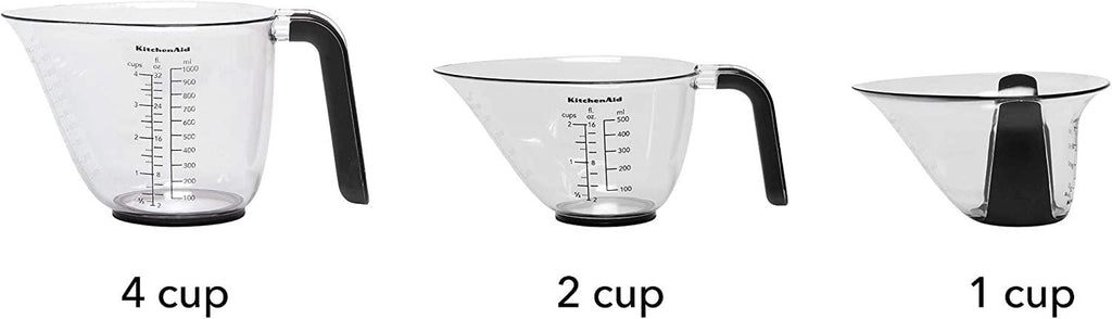 KitchenAid Gourmet Measuring Jugs, Set of 3, Black