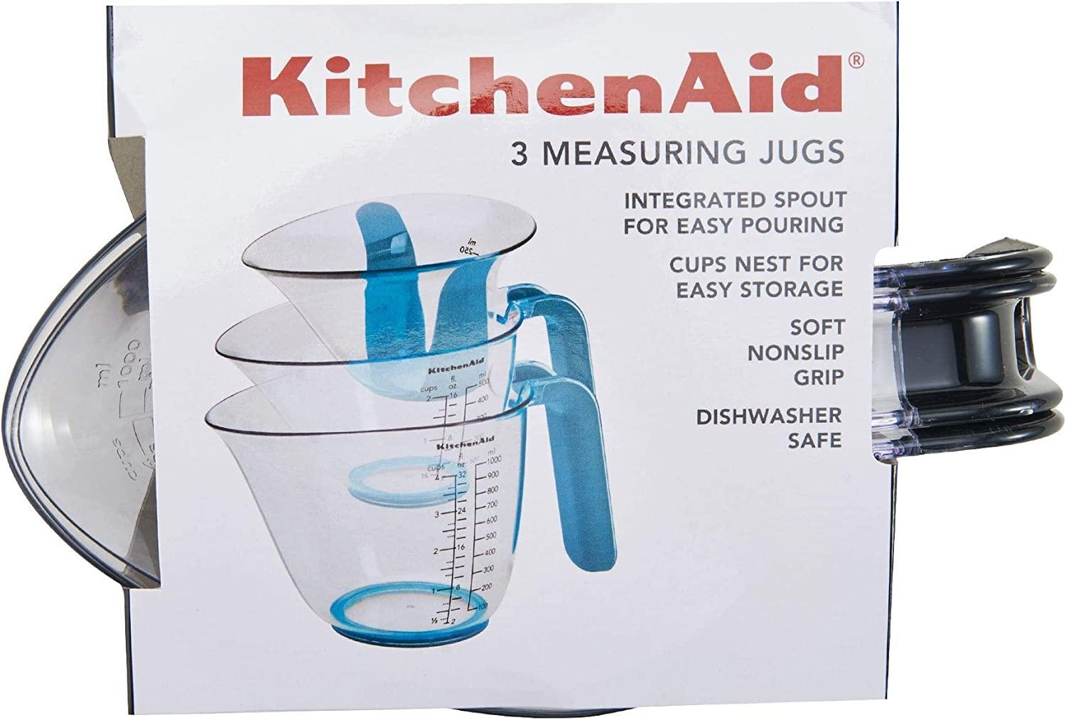 KitchenAid Gourmet Measuring Jugs, Set of 3, Black