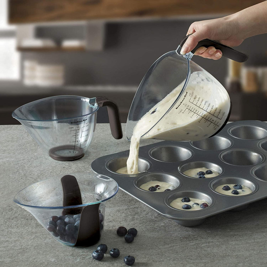 KitchenAid Gourmet Measuring Jugs, Set of 3, Black