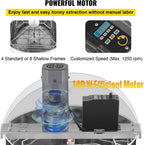Electric Honey Extractor, 8 Frame Beekeeping Extraction，Only 4 Deep Frames Honey Extractor, Food-Grade  Steel Honeycomb Drum Spinner, Apiary CentrifuEquipment with Height Adj Stand