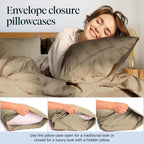 LuxClub 6 PC Queen Sheet Set Bamboo Sheets Deep Pockets 18" Eco Friendly Wrinkle Free Cooling Sheets Machine Washable Hotel Bedding Silky Soft - Taupe Queen