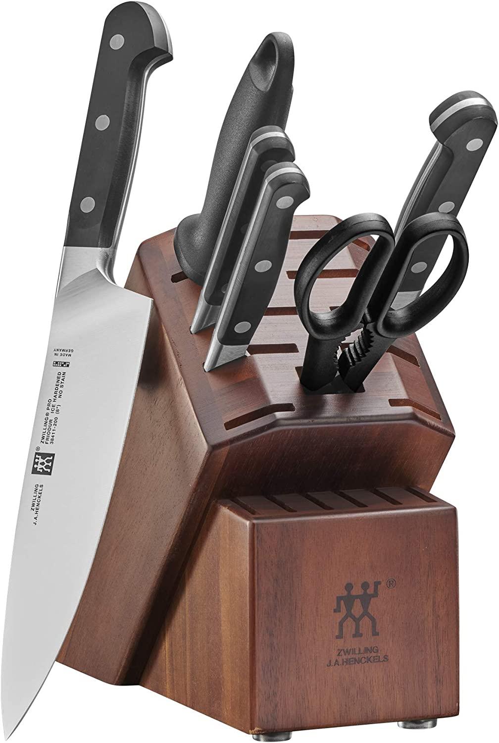 ZWILLING J.A. Henckels ZWILLING Pro 7-pc Knife Block Set, Black/Stainless Steel
