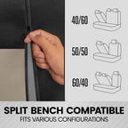 BDK PolyPro Car Seat Covers Full Set in Sand Beige on Black – Front and Rear Split Bench Seat Covers for Cars, Easy to Install Car Seat Cover Set, Car Accessories for Auto Trucks Van SUV (Light Beige)