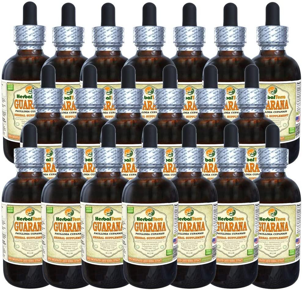 Guarana (Paullinia Cupanais) Tincture, Dried Seeds Liquid Extract (Brand Name: HerbalTerra, Proudly Made in USA) 20x4 fl.oz (20x120 ml)