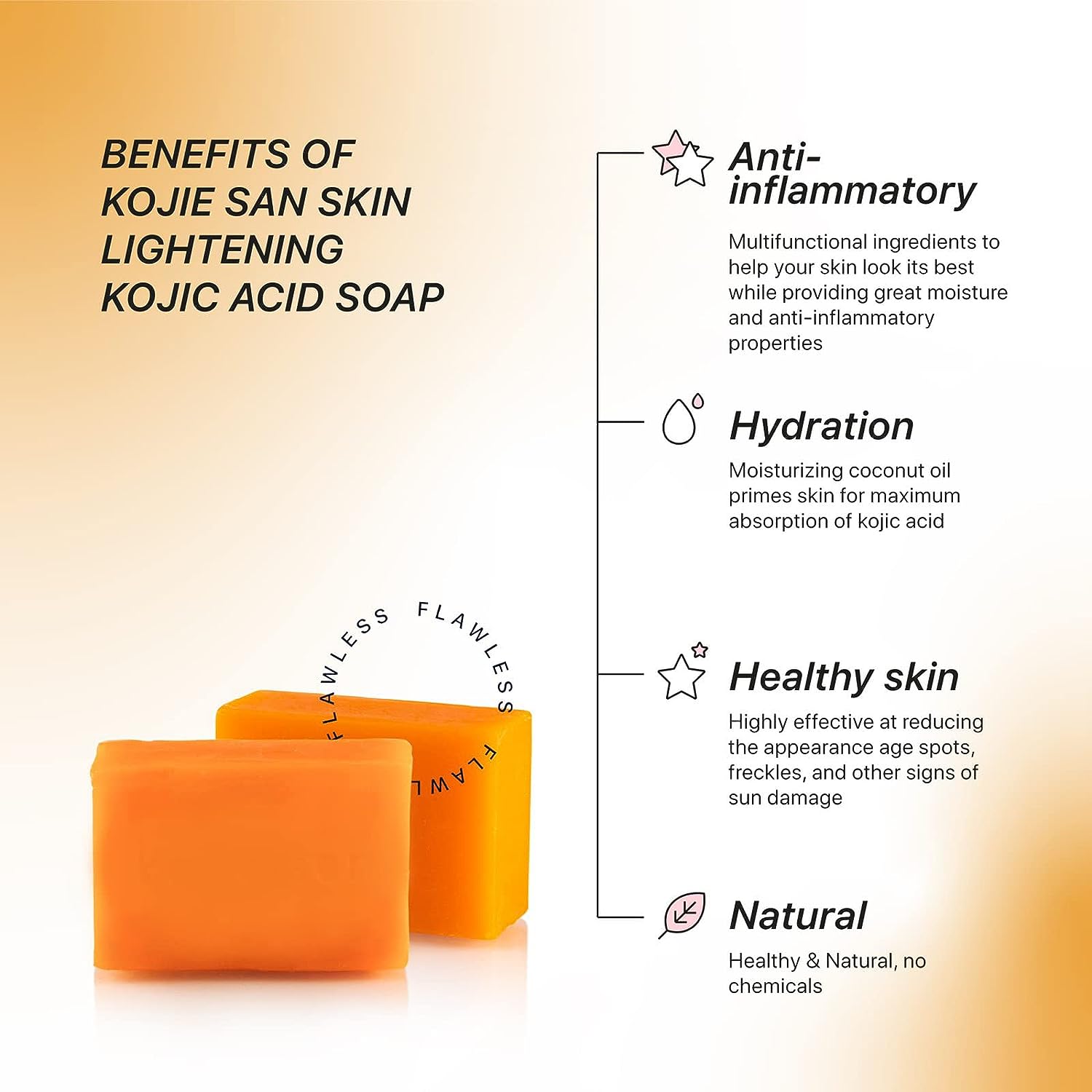 KOJIE SAN FACE &amp; BODY SOAP - 5 Pack of Kojie San Skin Lightening Kojic Acid Soap (2 Bars per pack) 65g - SUPER SAVINGS