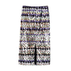 vintage sequin midi skirt