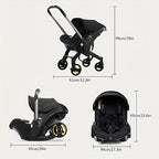 4 In 1Foldable Baby Stroller, A Good Helper For Mothers When Traveling, Shopping In Supermarkets, Baby Stroller Suitable For Christmas, Halloween, And Thanksgiving Gift