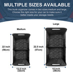 Deosk Car Trunk Organizer for suv,Car Organizers and Storage with 6 Big Pocket,Car Accessories for Women/Men 50L Waterproof Polyester Trunk Organizer for Car/SUV/Minivan/Truck(Medium, Black)