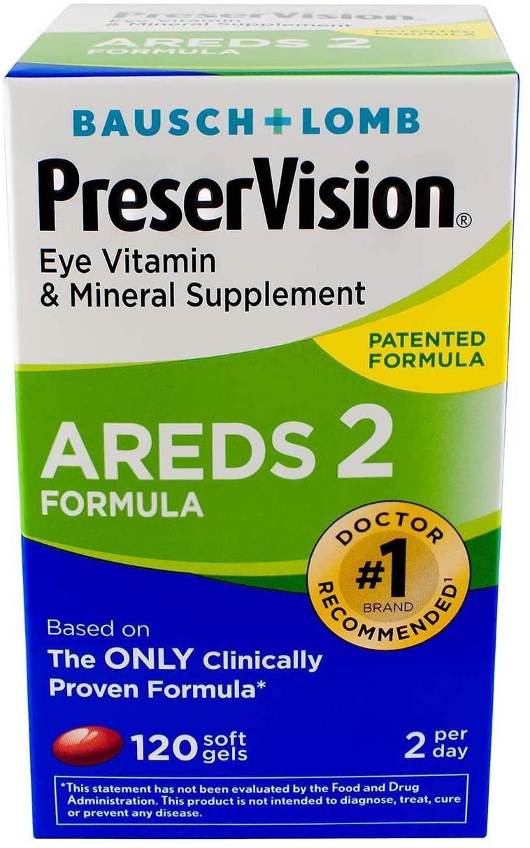 Bausch & Lomb PreserVision AREDS 2 Formula Soft Gels - 120 Softgels, Pack of 6