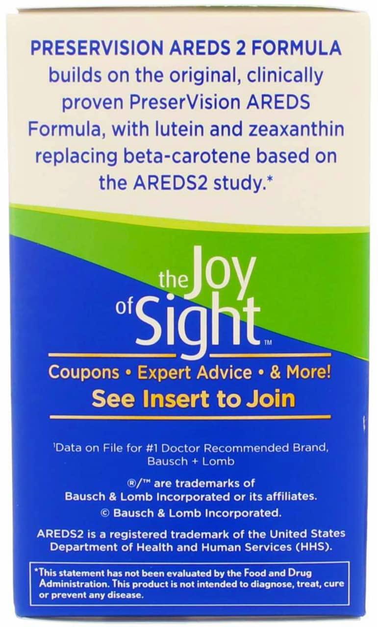Bausch & Lomb PreserVision AREDS 2 Formula Soft Gels - 120 Softgels, Pack of 6