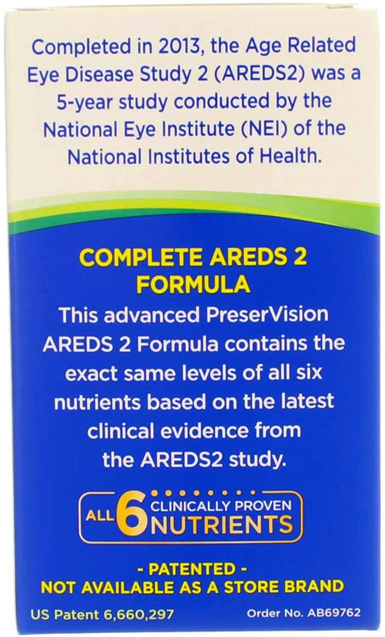 Bausch & Lomb PreserVision AREDS 2 Formula Soft Gels - 120 Softgels, Pack of 6