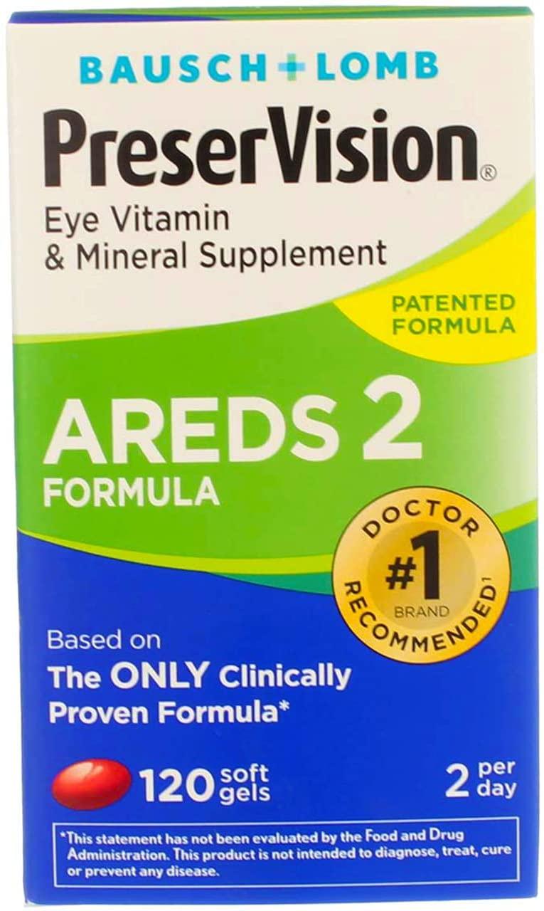 Bausch & Lomb PreserVision AREDS 2 Formula Soft Gels - 120 Softgels, Pack of 6