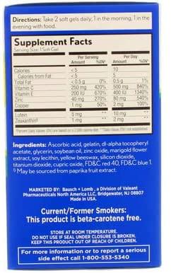 Bausch & Lomb PreserVision AREDS 2 Formula Soft Gels - 120 Softgels, Pack of 6