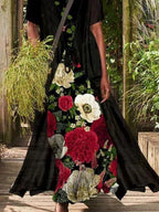 Floral Print Casual Two Piece Maxi Dress