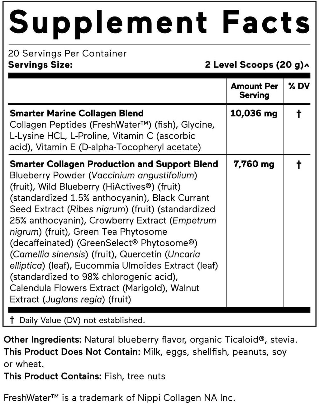 Smarter Skin Collagen - Triple Action Formula for Vibrant, Healthy Skin - Unique Marine Collagen Blend with Antioxidant Protection & Plant-Based Collagen Production Boosters (120 Servings)