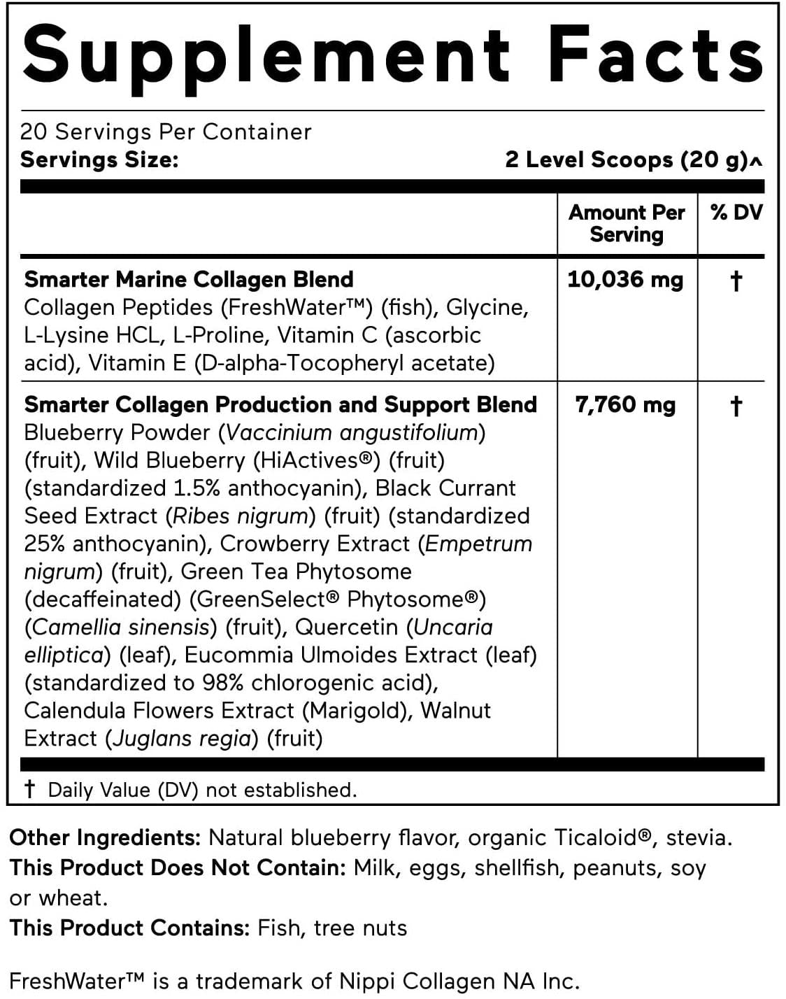 Smarter Skin Collagen - Triple Action Formula for Vibrant, Healthy Skin - Unique Marine Collagen Blend with Antioxidant Protection & Plant-Based Collagen Production Boosters (120 Servings)