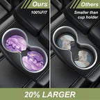 Nipichsha Car Cup Holder Coasters, Car Coasters for Cup Holders, 2 Pack Anti Slip Insert Coasters, Rubber Car Cup Mat with A Finger Notch, Cute Car Interior Accessories for Women Men (Purple Marble)