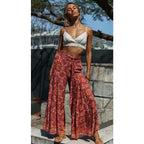 summer belted boho pants