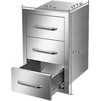 16"x21.5" Outdoor Kitchen Drawers Triple Access StoraBBQ Drawer Grill Station