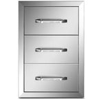 16"x21.5" Outdoor Kitchen Drawers Triple Access StoraBBQ Drawer Grill Station