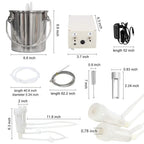 CJWDZ MilMachine for Goats Cows, Pulsation Vacuum Pump Milker, MilSupplies W/ Steel Bucket, Portable Suction Machine for Jerseys, Nigerian Dwarfs, Nubian Mix (Goat, 3L)