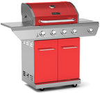 Propane Gas BBQ Grill 4-Burner with Side Burner 60,000 BTU Barbecue Red