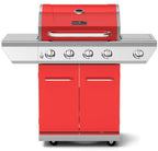 Propane Gas BBQ Grill 4-Burner with Side Burner 60,000 BTU Barbecue Red