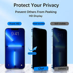 3pcs Full Cover Privacy Screen Protectors For  14 13 12 11 Pro Xs Max Privacy Film Protective Glass For  XR X 6 7 8 Plus