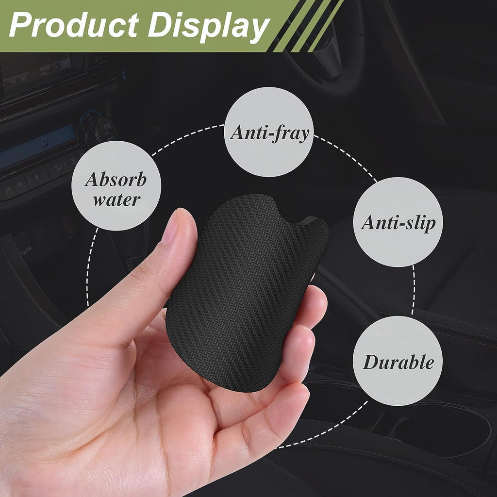 Nipichsha Car Cup Holder Coasters, Car Coasters for Cup Holders, 2 Pack Anti Slip Insert Coasters, Rubber Car Cup Mat with A Finger Notch, Cute Car Interior Accessories for Women Men(White Flower)