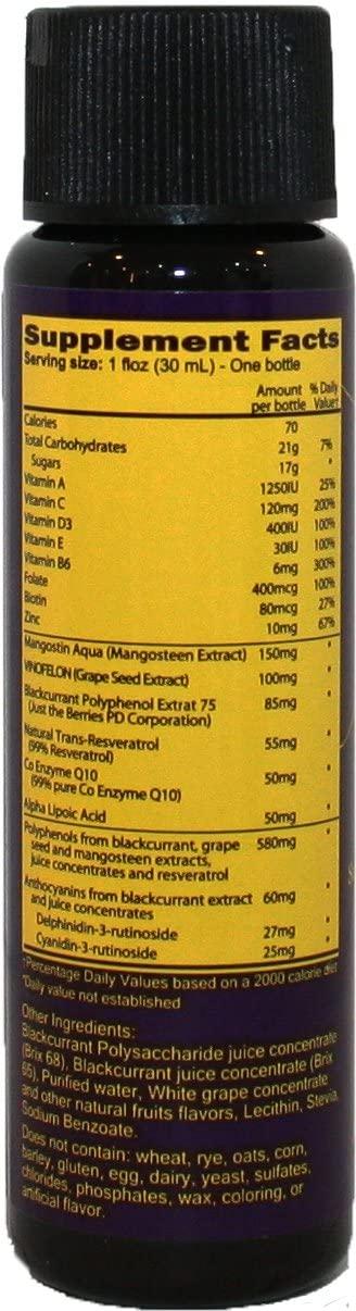 Vision Smart Center - Beauty Sparkle Active Blackcurrant Antioxidant and Anti-Glycation Mangostin VINOFELON Trans-Resveratrol Co-Q10