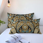 CoutureBridal  Boho Floral Duvet Cover 3 Pieces Soft Microfiber Southwestern Bohemian Paisley Duvet Cover Queen Size with Zipper Corner Ties for Women Men