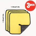 3pcs Super Absorbent Microfiber Car Wash Towels - Perfect For Interior Cleaning!