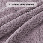 NEWCOSPLAY Super Soft Throw Blanket Light Purple Premium Silky Flannel Fleece Leaves Pattern Lightweight Bed Blanket All Season Use (Light Purple, Throw(50"x60"))