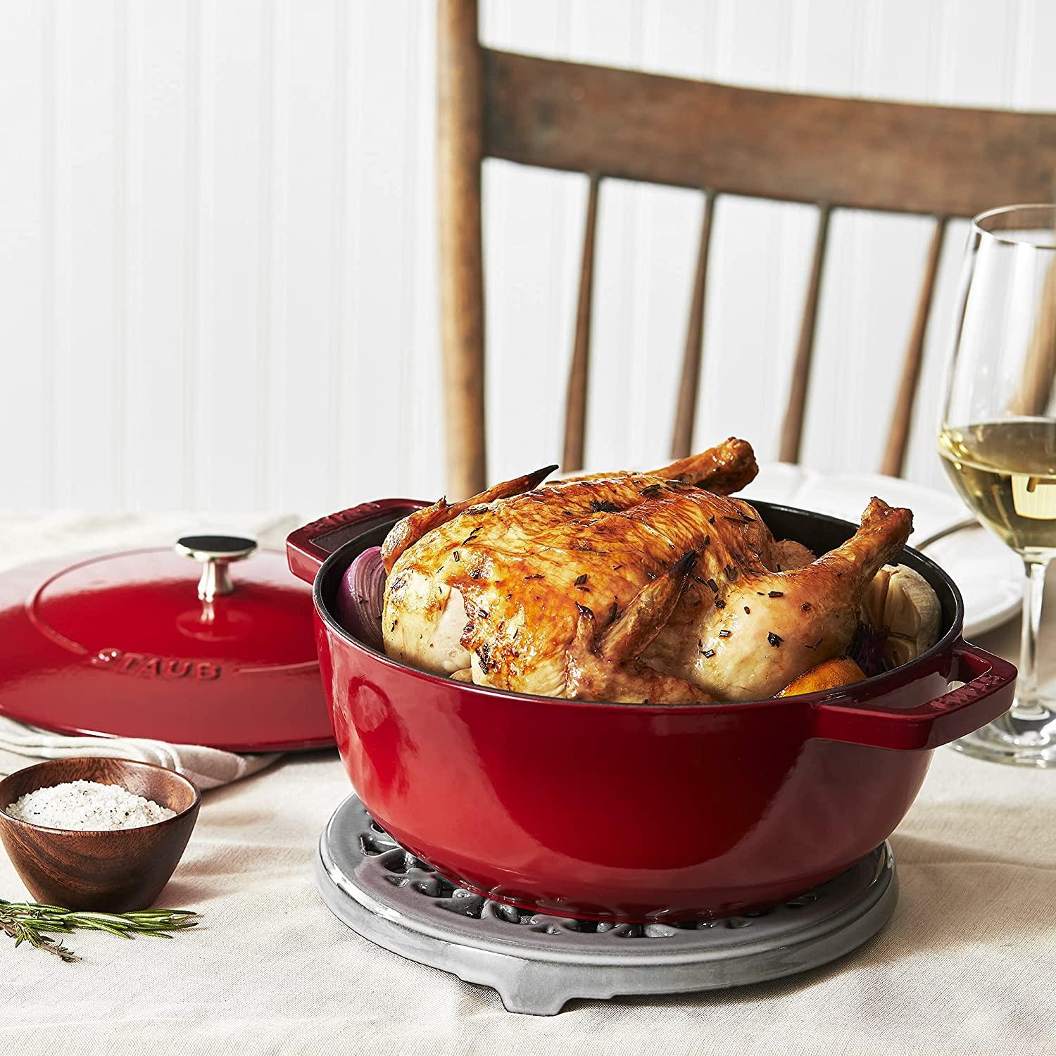 Staub Cast Iron 3.75-qt Essential French Oven - Cherry, Made in France