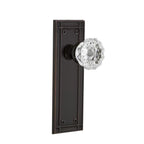 Mission Plate 2-3/8 in. Backset Timeless Bronze Privacy Bed/Bath Crystal Glass Door Knob