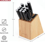 KitchenAid Classic 15-Piece Block Set with Built-in Knife Sharpener, Natural
