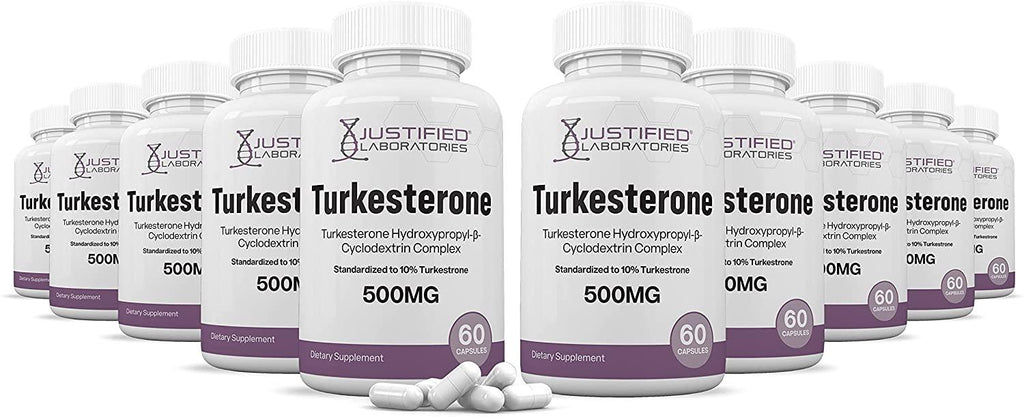 (10 Pack) Turkesterone 500mg 10% Standardized Naturally Increase Stamina Endurance Strength 600 Capsules