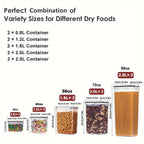 4/8/10pcs Airtight Food StoraContainers Set With Lids,BPA Plastic Kitchen And Pantry Organization Canisters For Cereal Flour,Sugar,with Labels
