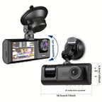 3 Camera Lens Car DVR, 3-Channel Dash Cam HD 1080P Front And Rear Dual Lens Dashcam ParLot Monitoring, Infrared Night Vision Image