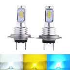 2PCS Blue Yellow White High Light External Led Bulb Car Led Fog Driving Lights H4 80W 3570 2SMD