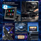 Car Stereo, Portable Wireless 7"Touch Screen For Android Auto Automatic Multimedia Player, Navigation Screen