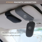 Ompellus Magnetic Leather Sunglass Holder, Eyeglass Hanger Clip for Car Sun Visor, Suitable for Different Size Eyeglasses(Black)