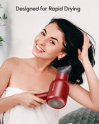Wavytalk 1875W Ionic Salon Hair Dryer with Diffuser Professional Blow Dryer for Curly Hair with Ceramic Technology Fasting Drying Light and Quiet, Red