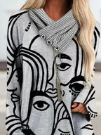 Casual Color Block  A-line T-shirt