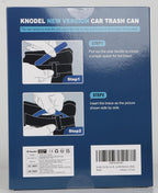 K KNODEL Car Trash Can, Waterproof Garbage Can/Bag with Lid, 600D Leak-Proof Trash Bin, Car Trash Hanging (Medium, Black)