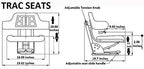 Black Waffle Style TRAC SEATS  Tractor Suspension SEAT with TILT FITS Massey Ferguson 231 234 234H 234S 235 240 245 250 255 265 270 274 275 285 (Fast - Delivers in 1-4 Business Days)