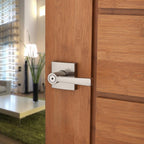 PrestiSpyglass Satin Nickel Bed/Bath Door Lever