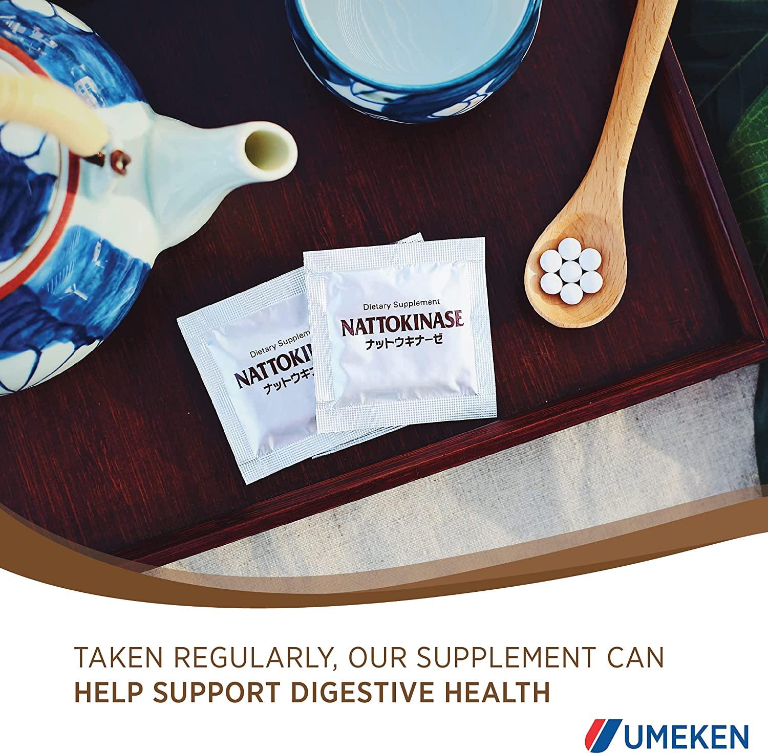 Umeken Nattokinase Plus Fucoidan for Circulatory Support - 2500FU Natto, Supports Healthy Blood Pressure, Health and Wellness Supplements, 60 Packets (Pack of 2)