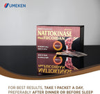 Umeken Nattokinase Plus Fucoidan for Circulatory Support - 2500FU Natto, Supports Healthy Blood Pressure, Health and Wellness Supplements, 60 Packets (Pack of 2)