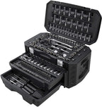 Multiple Drive 215-Piece Mechanics Tool Set SAE Metric-sized Sockets Drive Gift for Dad DIYers Homeowner Chrome Finish Steel Construction Handy Black StoraCase with Drawers Portable
